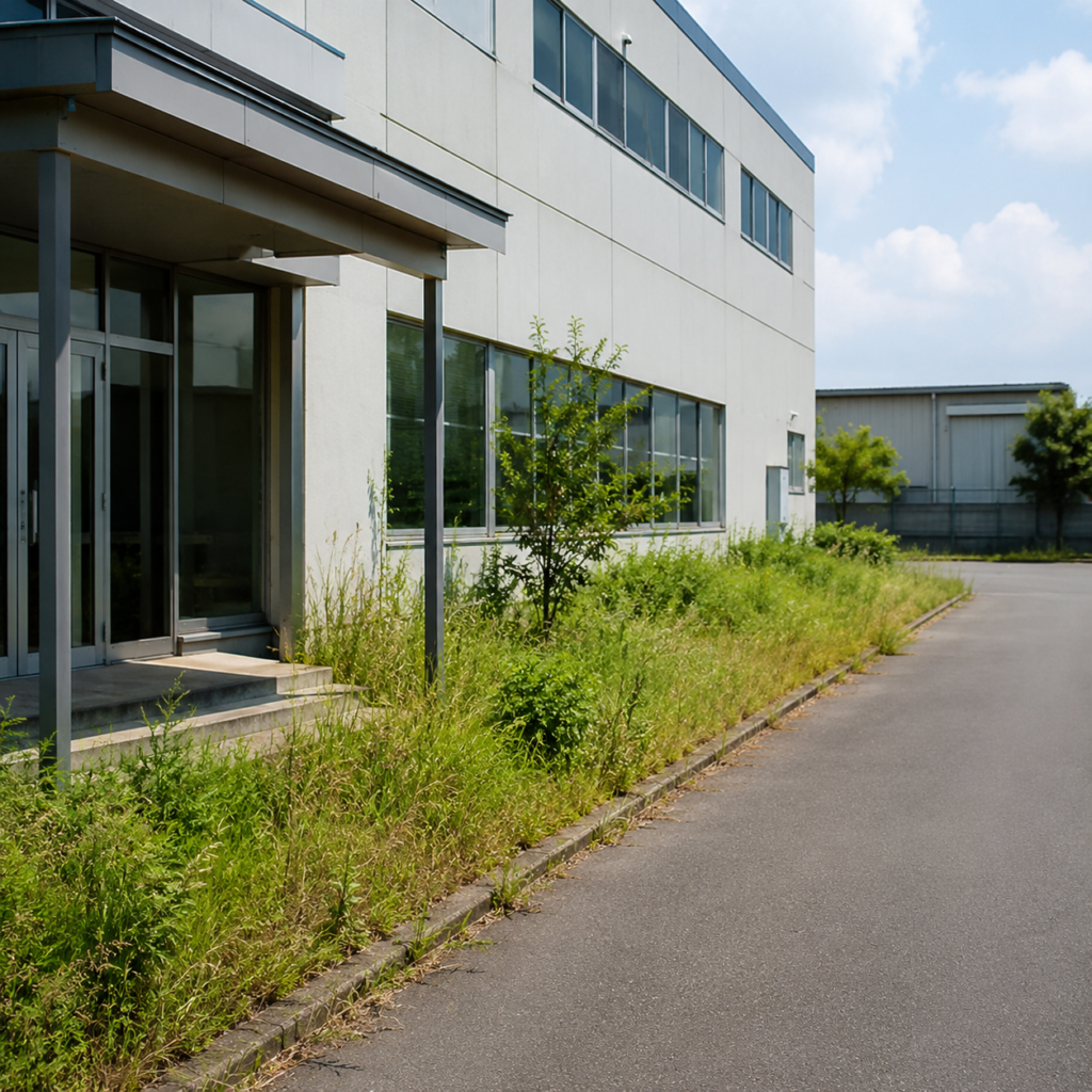 会社敷地の草刈りイメージ